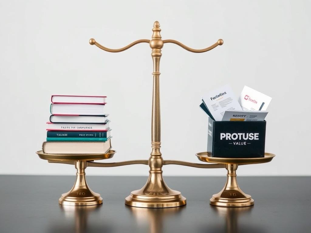 Scale balancing value and promotion concepts for podcast guests Scale balancing value and promotion concepts for podcast guests